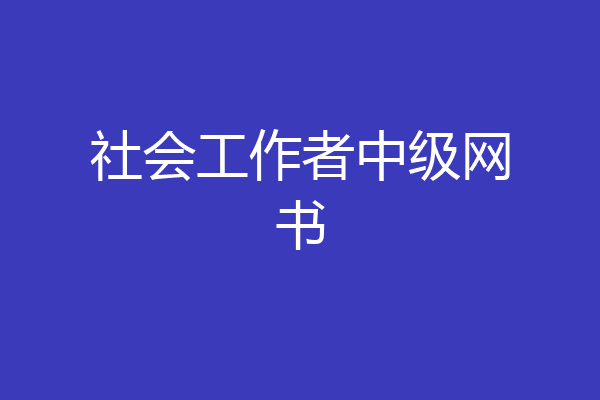 社会工作者中级网书