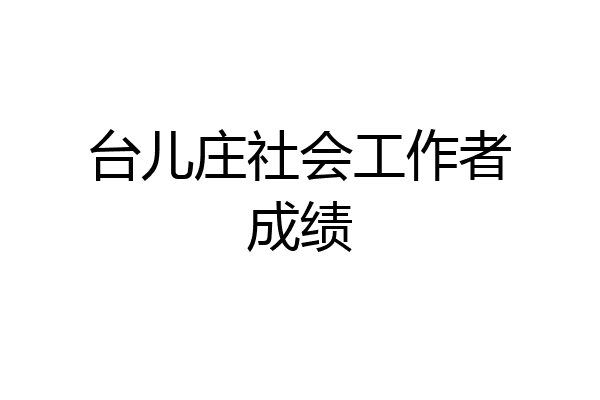 台儿庄社会工作者成绩