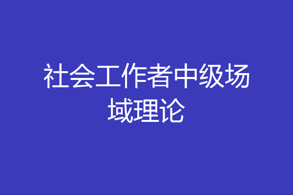 社会工作者中级场域理论