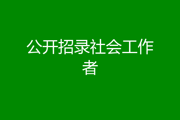 公开招录社会工作者