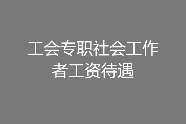 工会专职社会工作者工资待遇