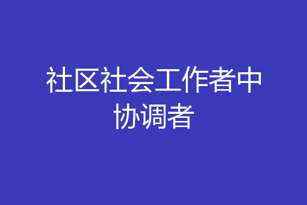 社区社会工作者中协调者