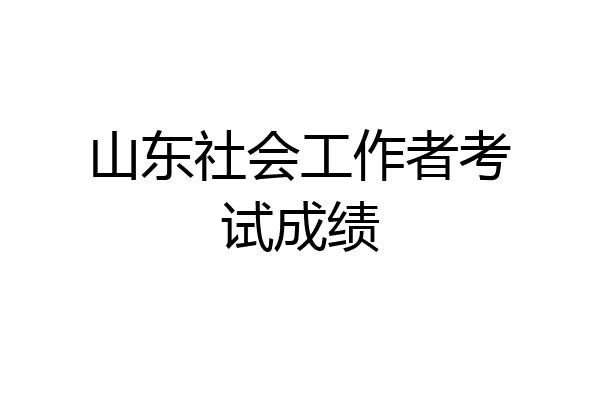 山东社会工作者考试成绩