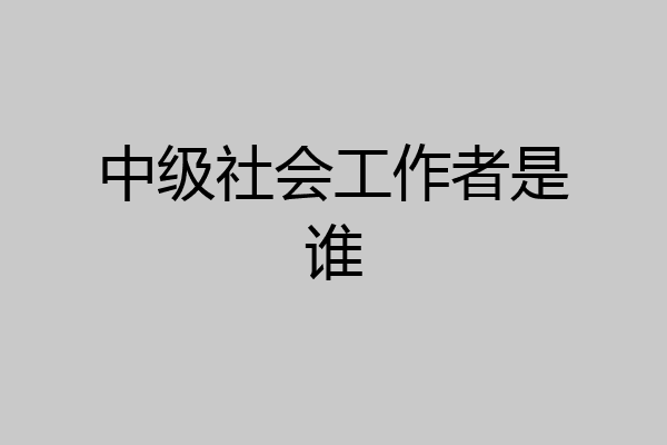 中级社会工作者是谁