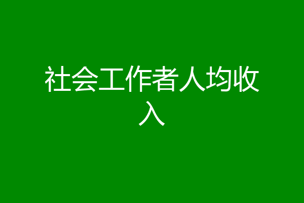 社会工作者人均收入