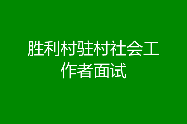 胜利村驻村社会工作者面试