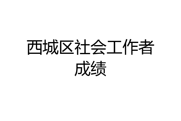 西城区社会工作者成绩