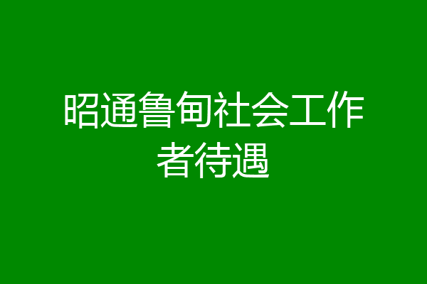 昭通鲁甸社会工作者待遇