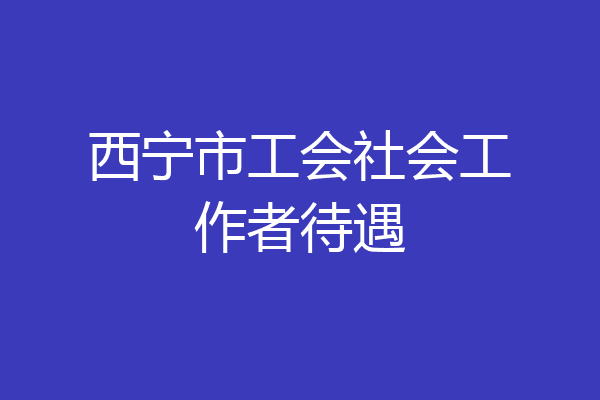 西宁市工会社会工作者待遇