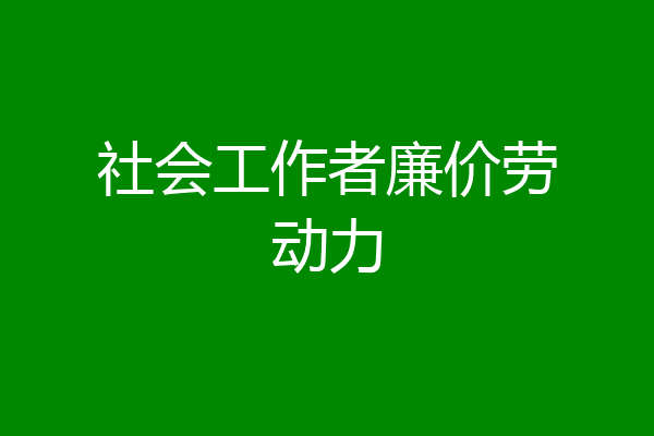 社会工作者廉价劳动力