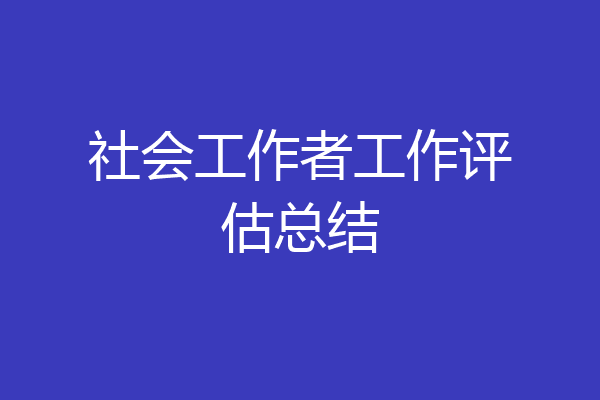 社会工作者工作评估总结