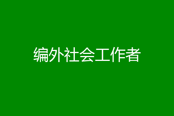 编外社会工作者
