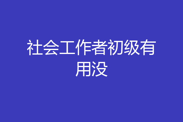 社会工作者初级有用没