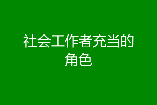 社会工作者充当的角色