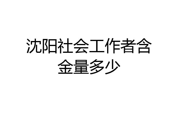 沈阳社会工作者含金量多少