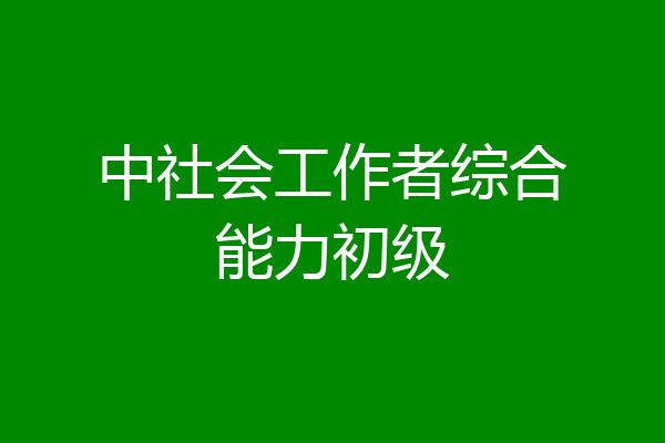 中社会工作者综合能力初级