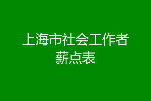 上海市社会工作者薪点表
