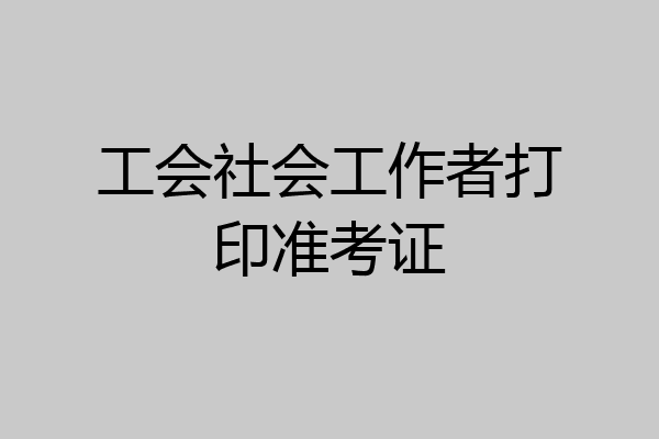 工会社会工作者打印准考证