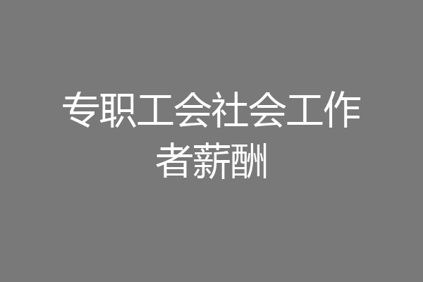 专职工会社会工作者薪酬