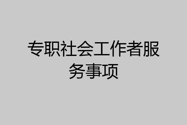 专职社会工作者服务事项