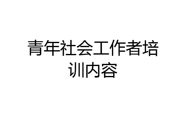 青年社会工作者培训内容