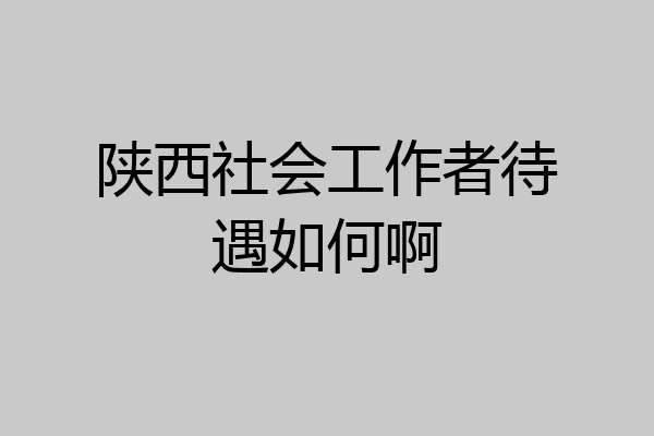 陕西社会工作者待遇如何啊