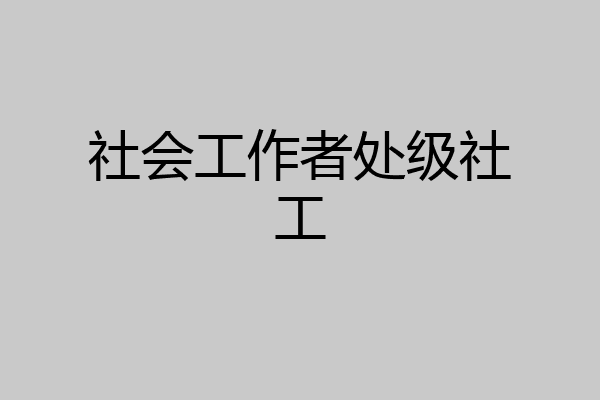 社会工作者处级社工
