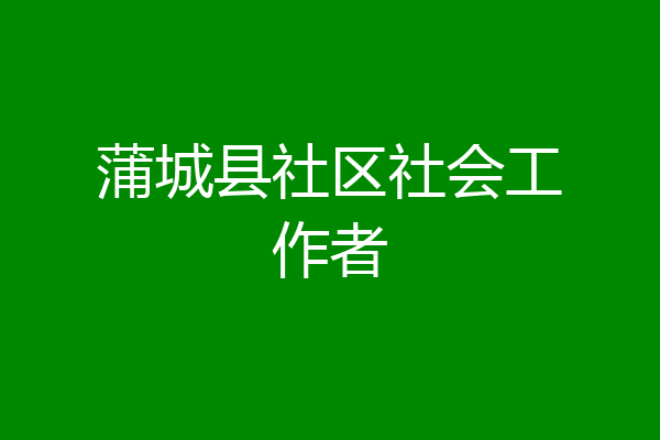 蒲城县社区社会工作者