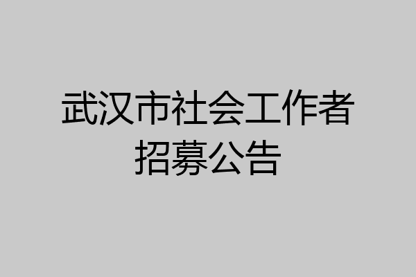 武汉市社会工作者招募公告