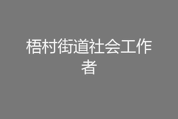 梧村街道社会工作者