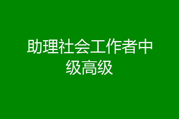 助理社会工作者中级高级