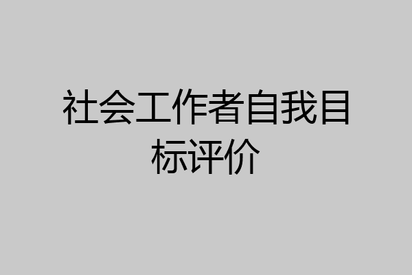 社会工作者自我目标评价