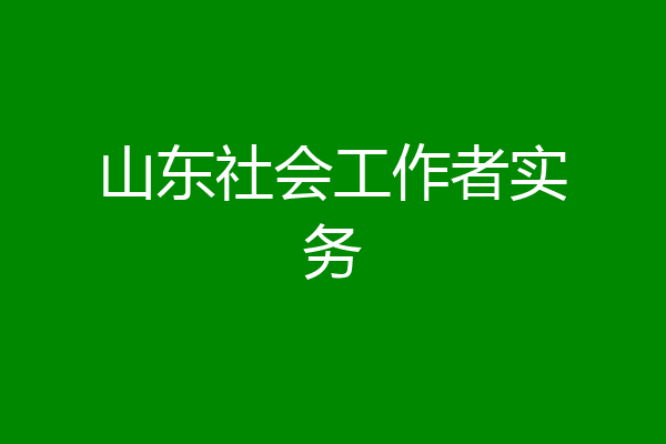 山东社会工作者实务