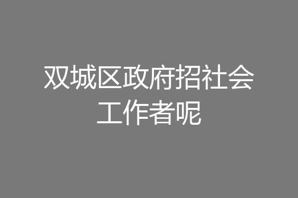 双城区政府招社会工作者呢