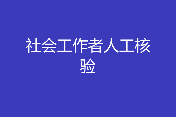 社会工作者人工核验