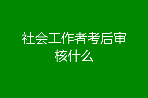 社会工作者考后审核什么
