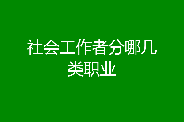 社会工作者分哪几类职业