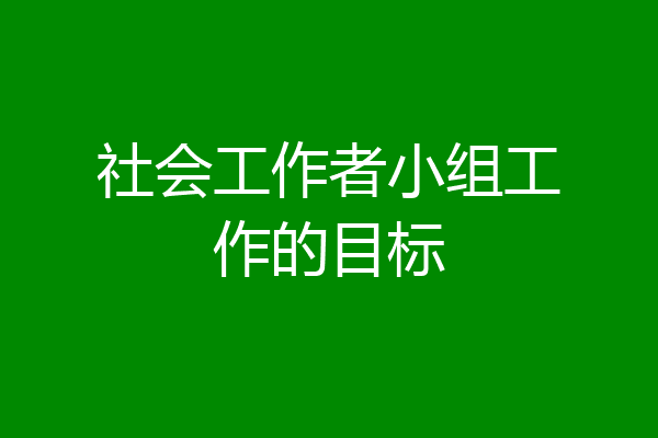 社会工作者小组工作的目标