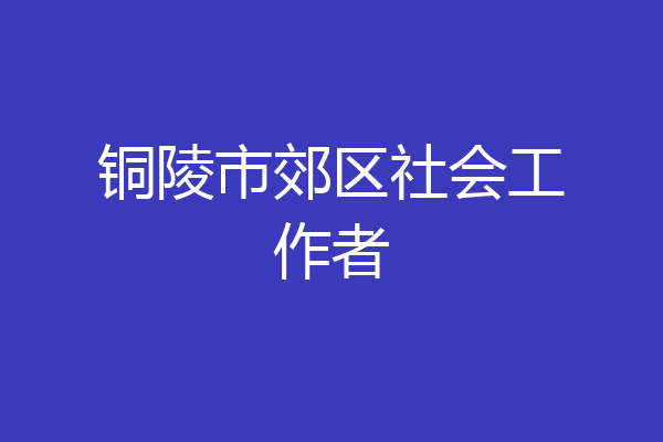 铜陵市郊区社会工作者