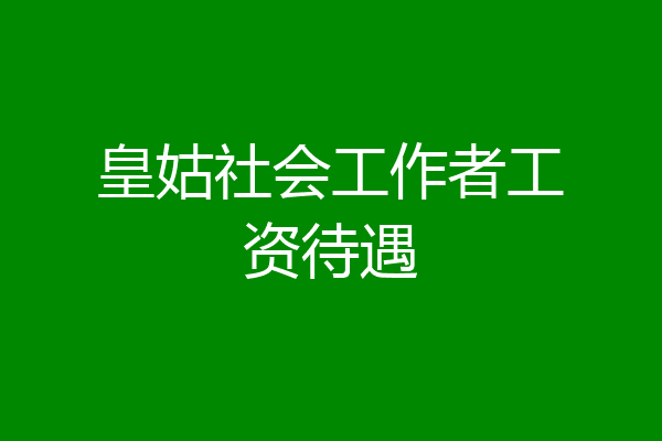 皇姑社会工作者工资待遇