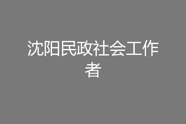 沈阳民政社会工作者