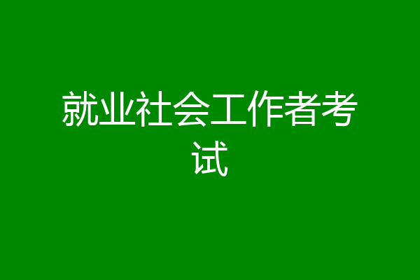 就业社会工作者考试