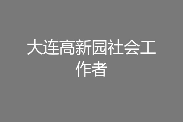 大连高新园社会工作者
