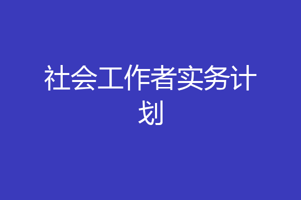 社会工作者实务计划