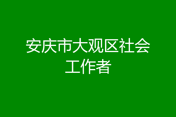 安庆市大观区社会工作者