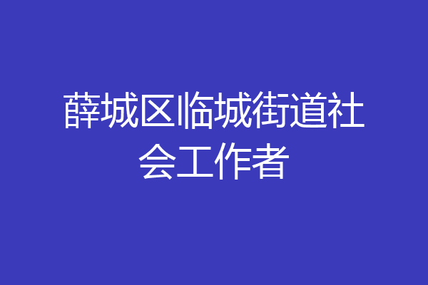 薛城区临城街道社会工作者
