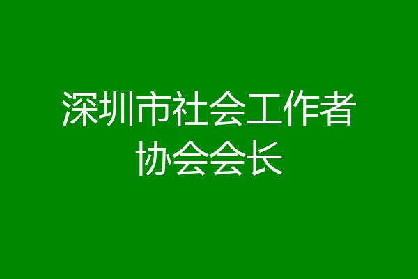 深圳市社会工作者协会会长