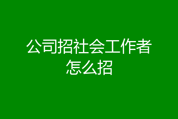 公司招社会工作者怎么招
