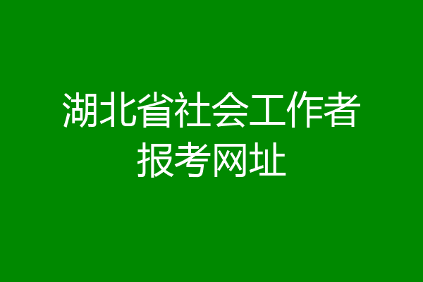 湖北省社会工作者报考网址