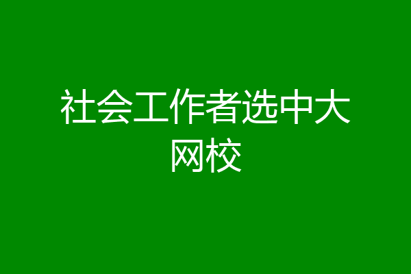 社会工作者选中大网校